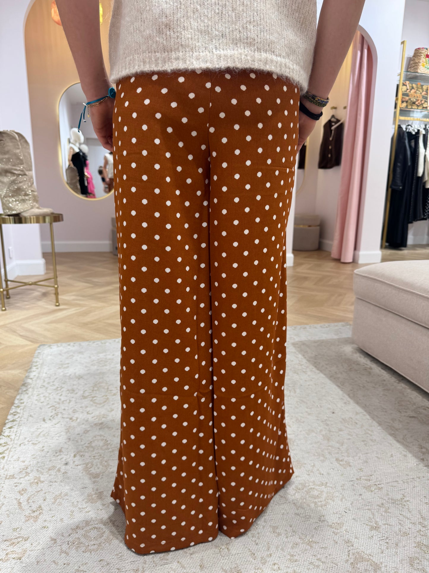 Pantalon polka camel