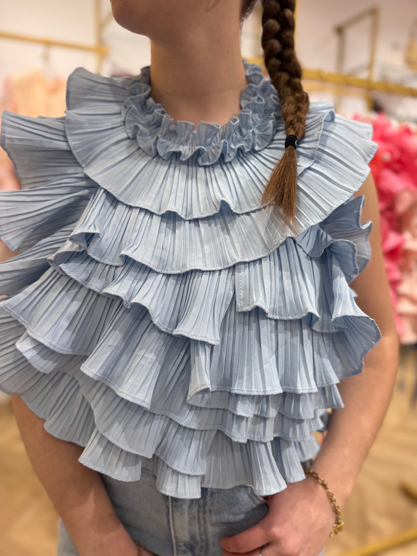 Top dos nu Céleste bleu pastel