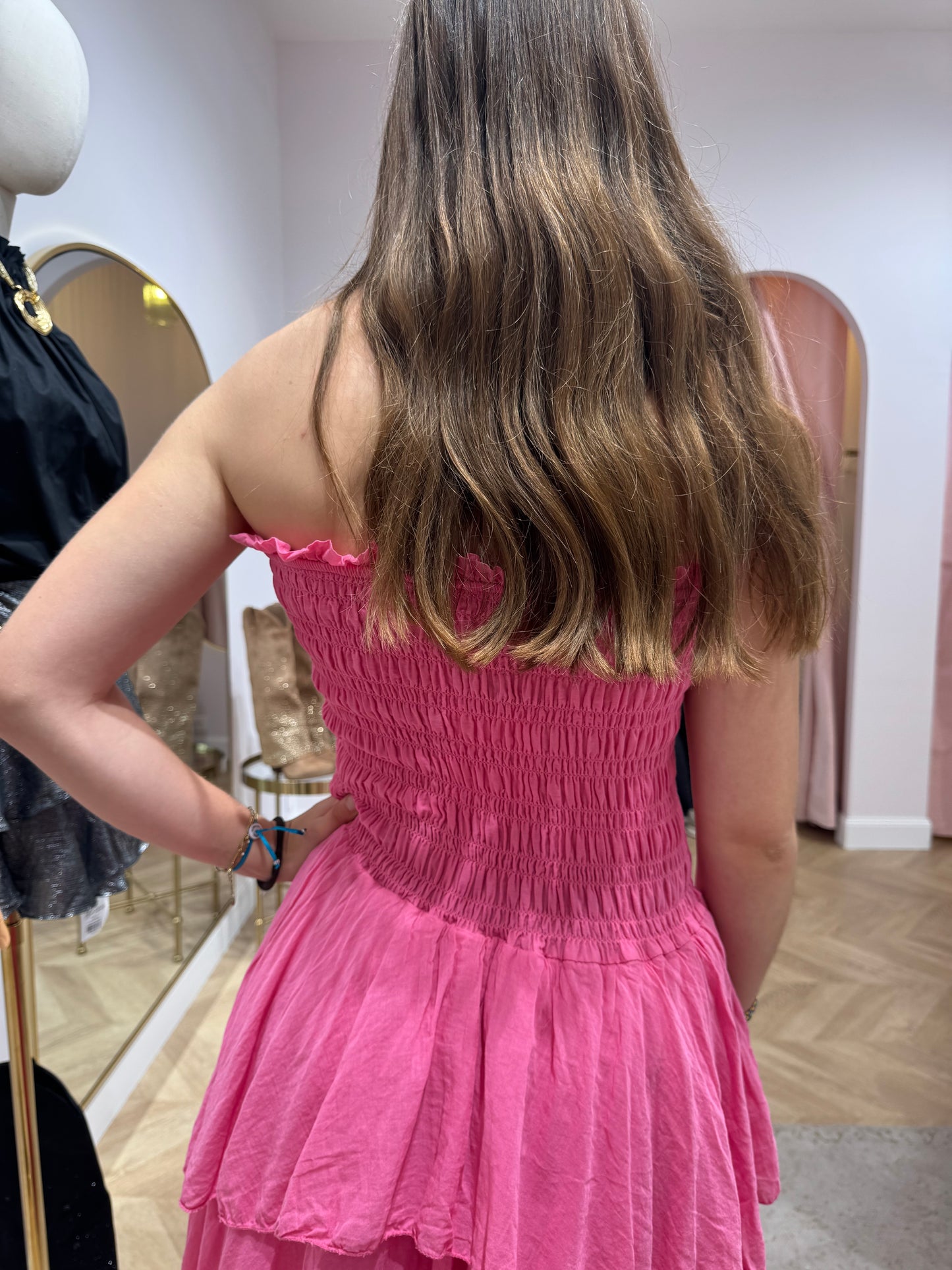 Robe volants fushia