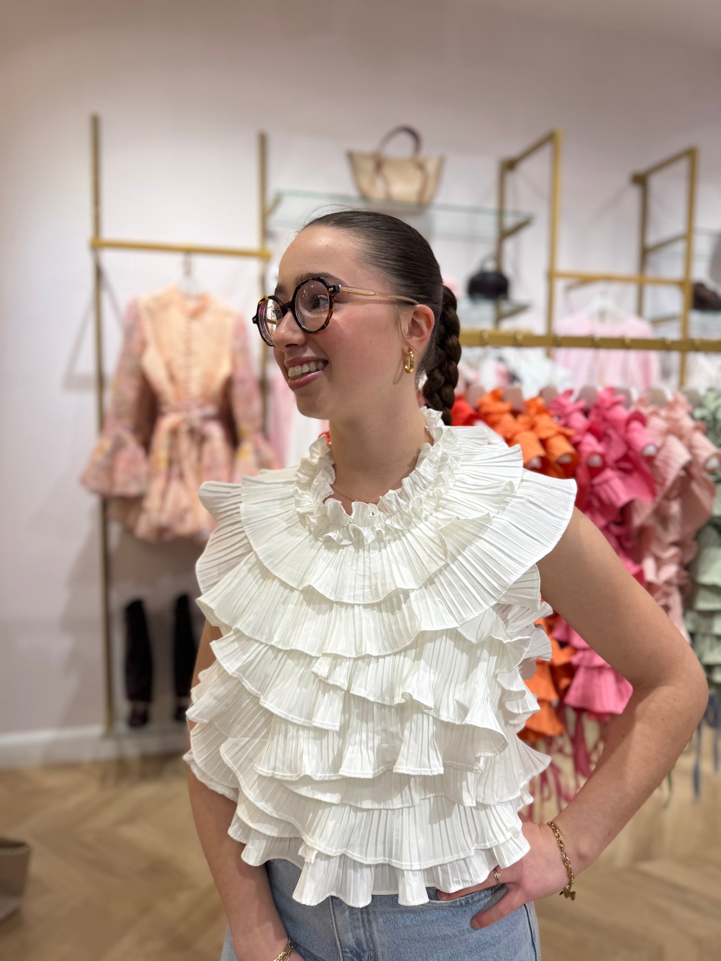 Top dos nu Céleste blanc