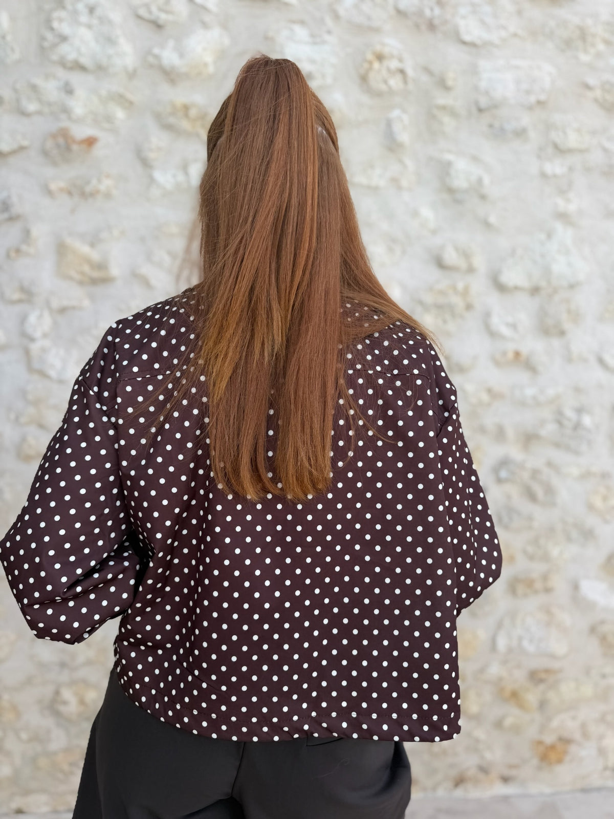 Veste polka marron