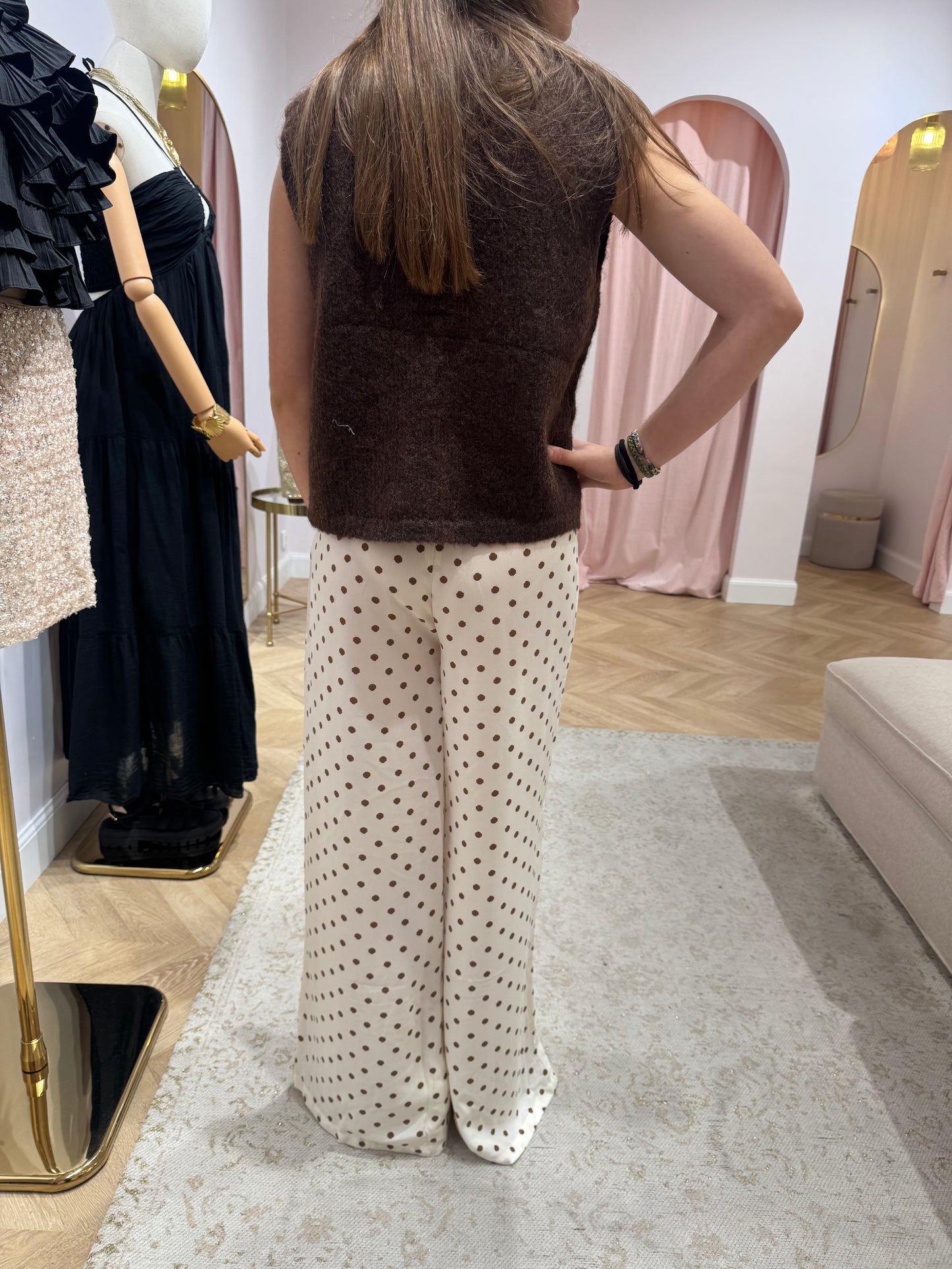 Pantalon polka beige