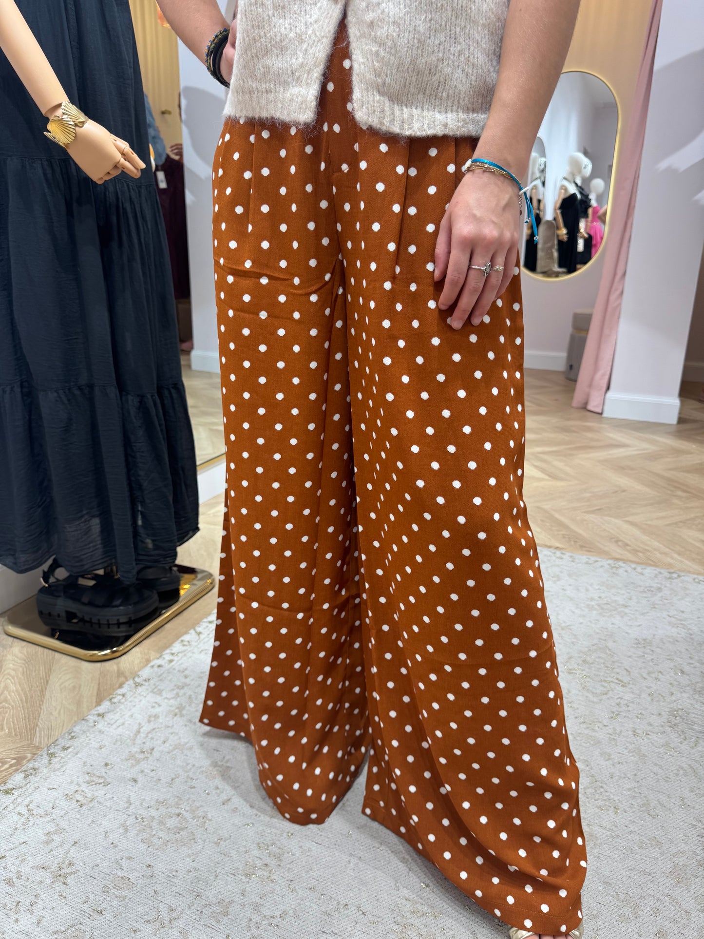 Pantalon polka camel