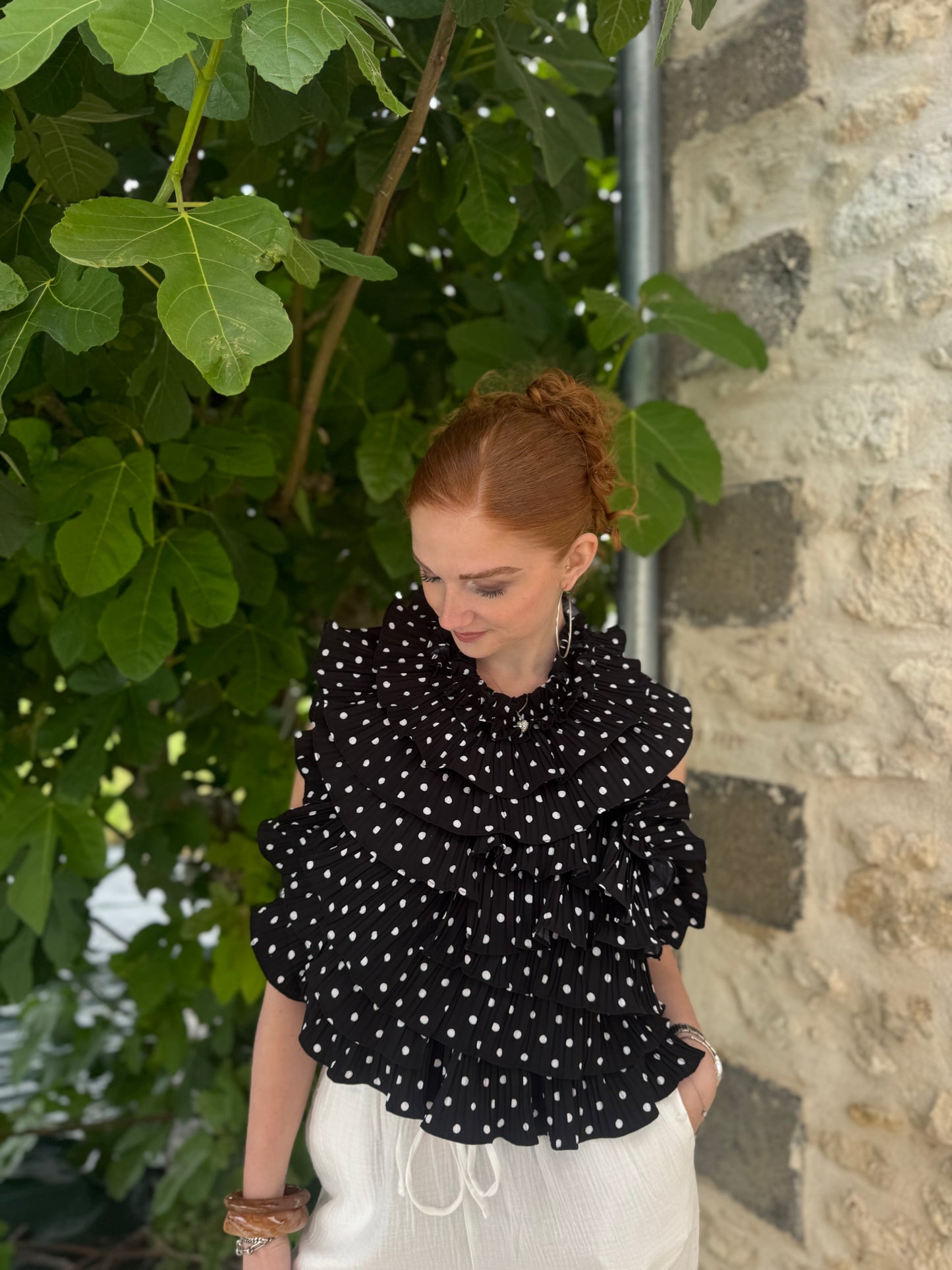 Top dos nu Céleste polka noir