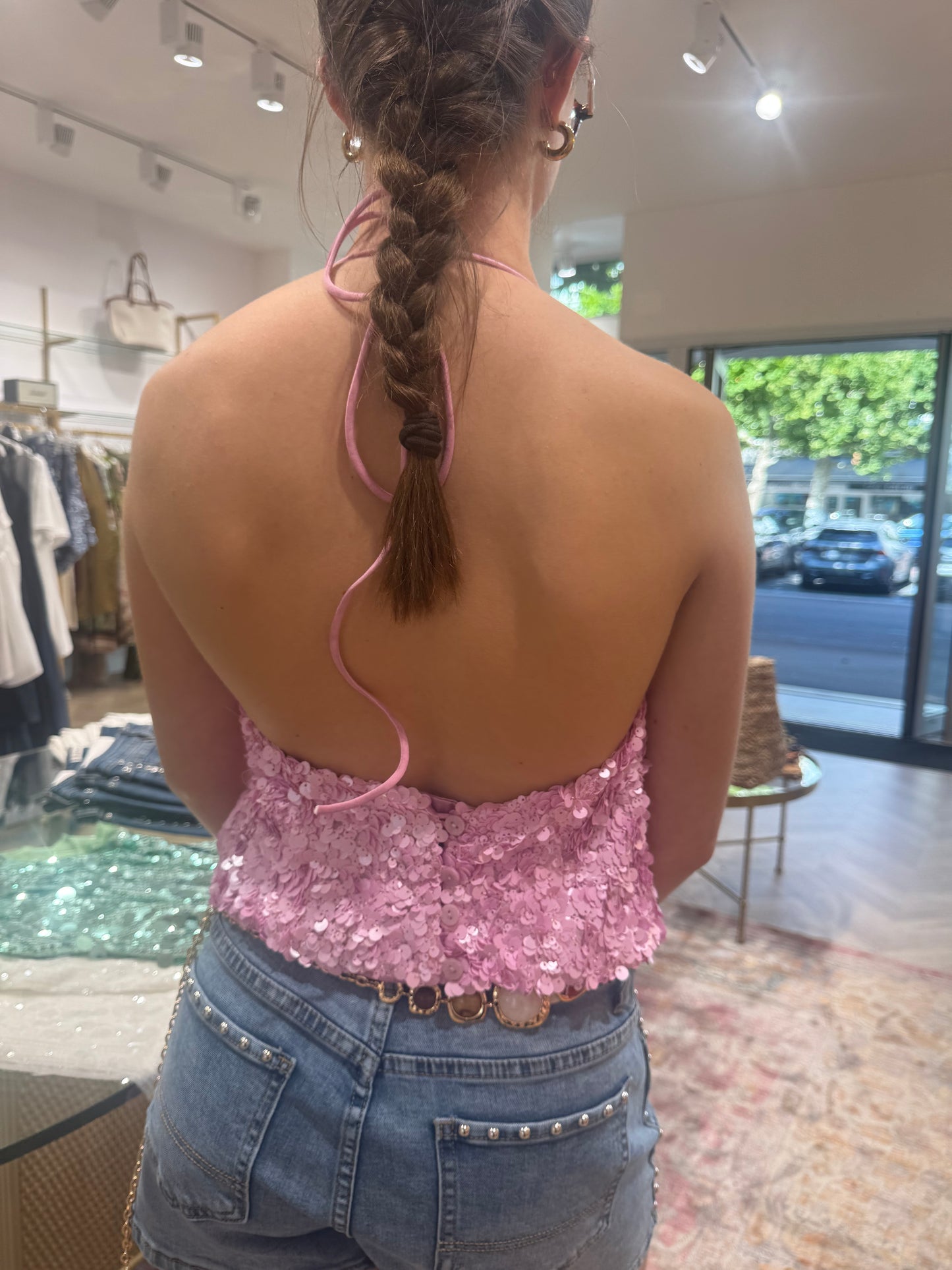 Top glitter violet