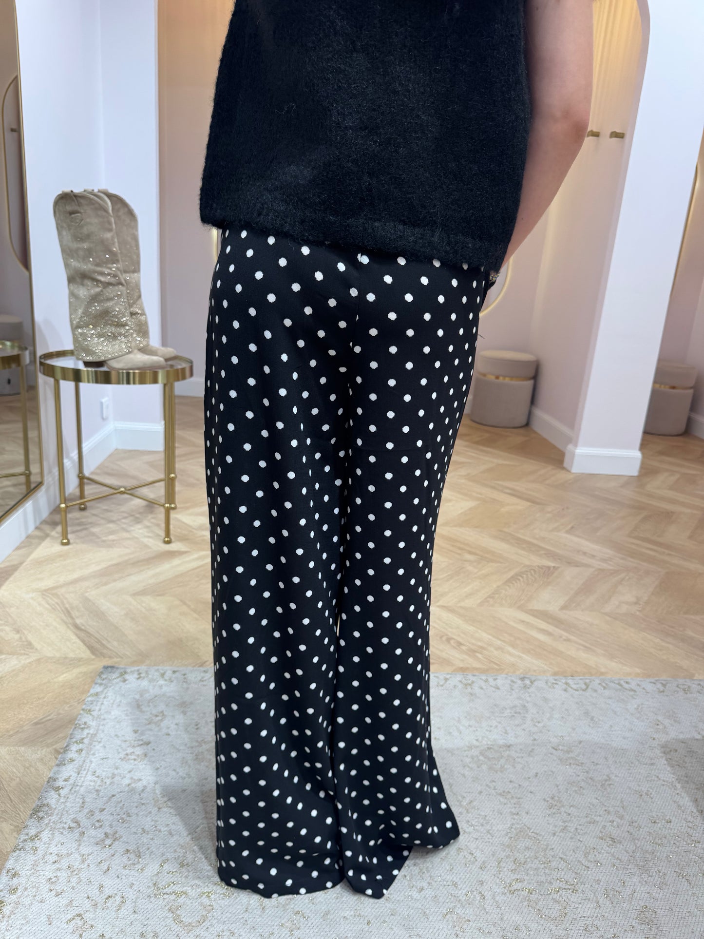 Pantalon polka noir
