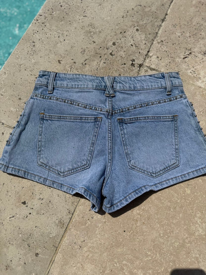Short studs bleu