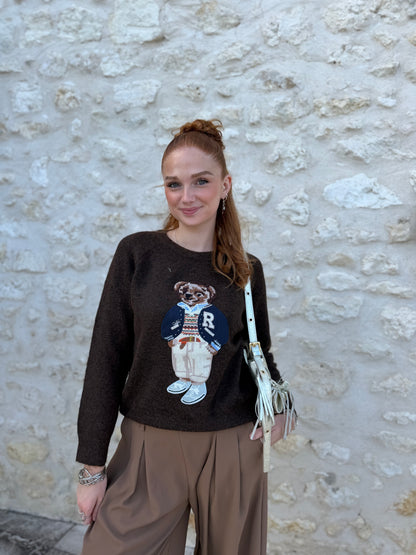 Pull Teddy marron