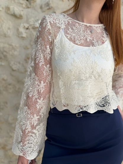 Top HEATHER écru