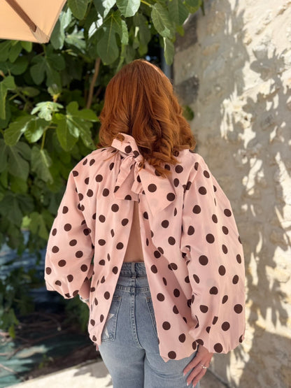 Blouse polka rose