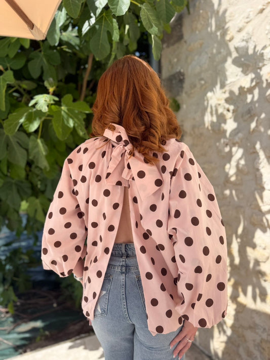 Blouse polka rose