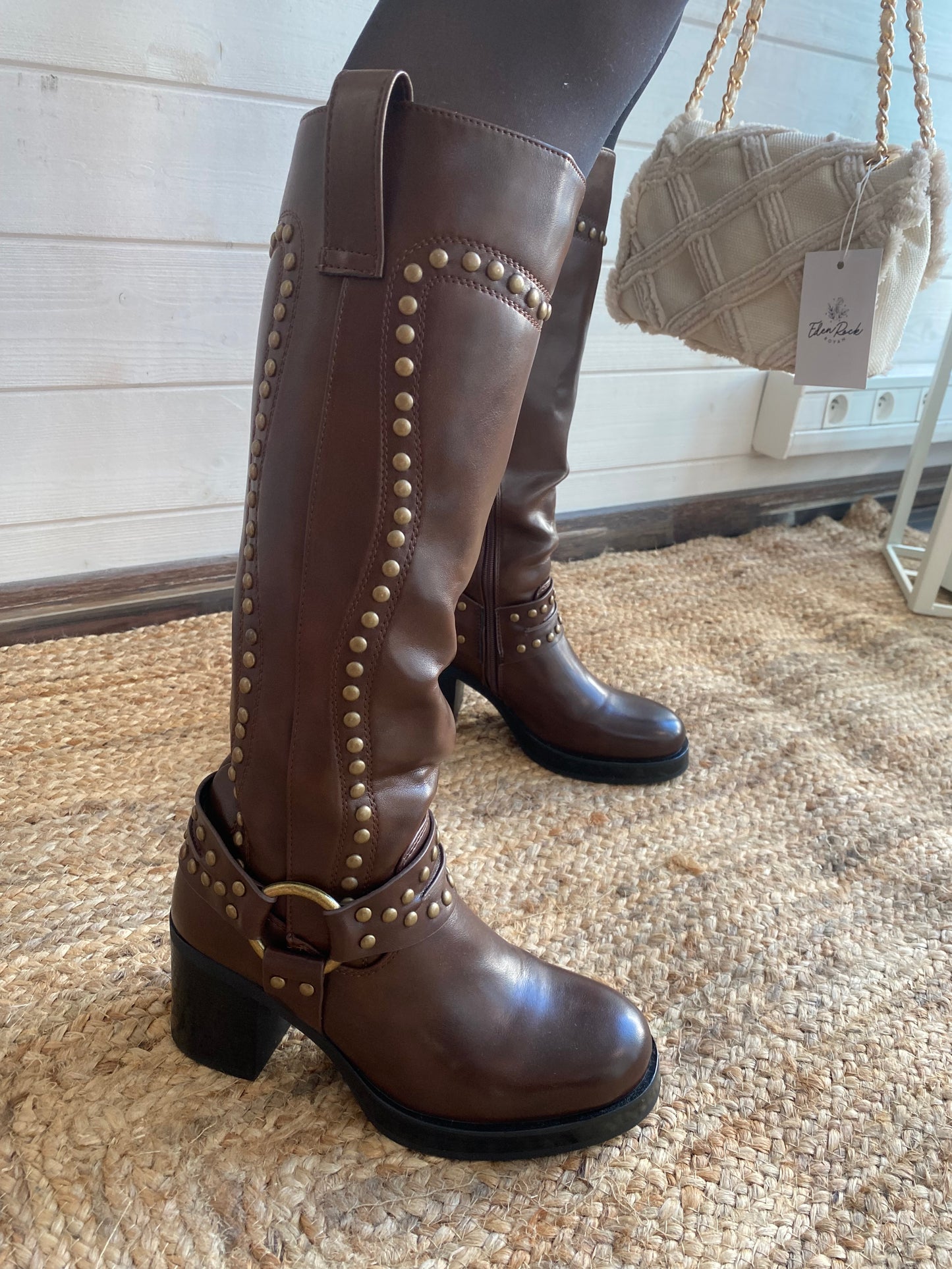 Bottes cloutés Amber marron