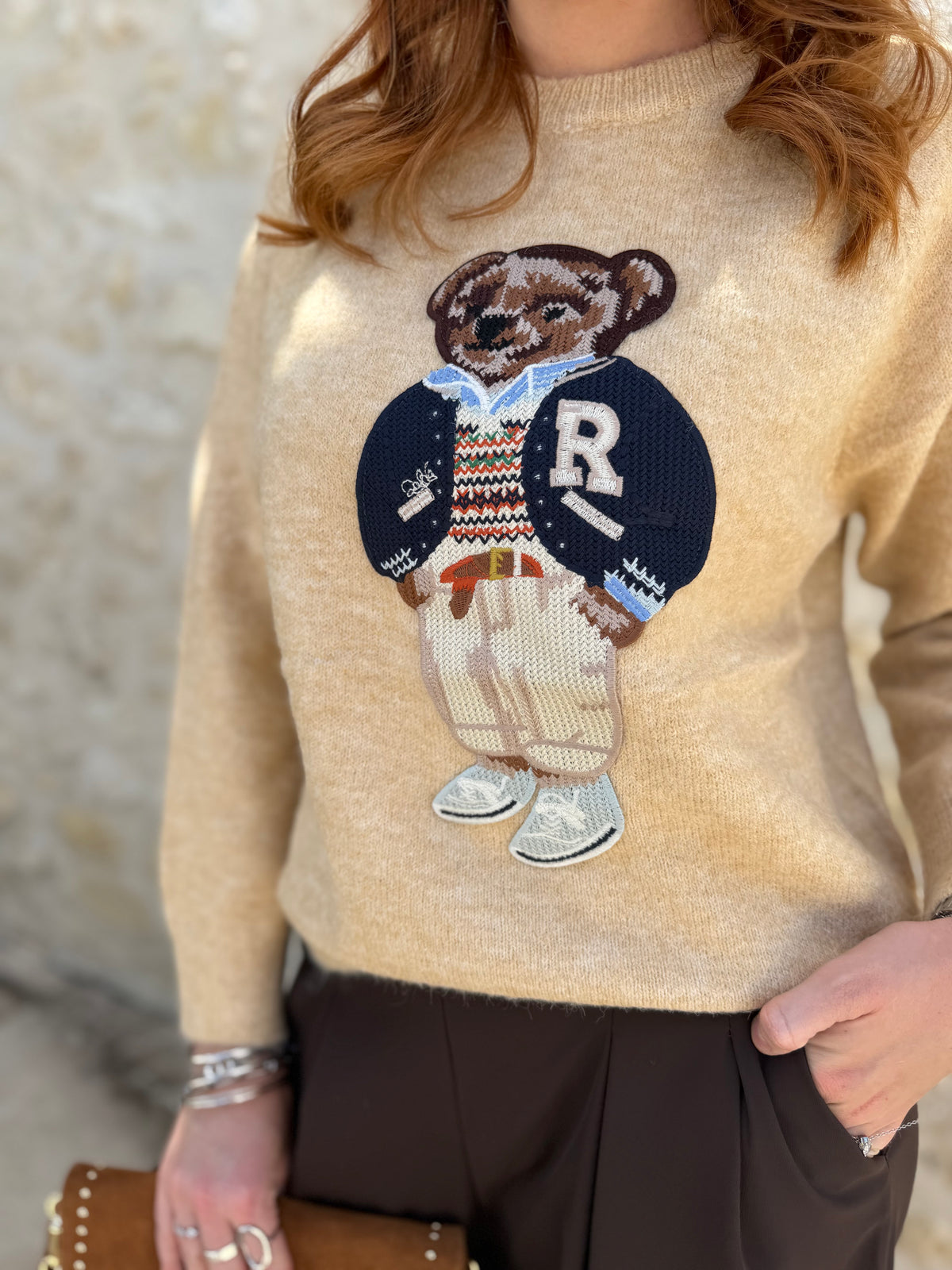 Pull Teddy beige