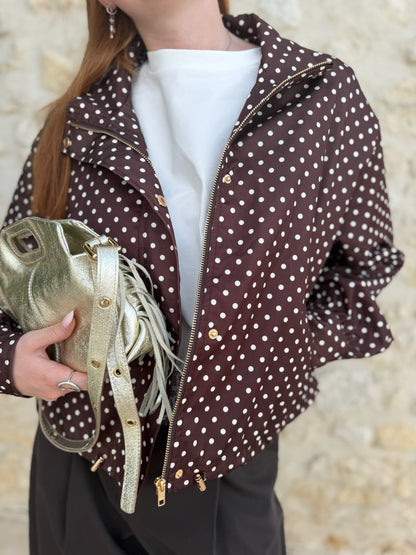 Veste polka marron