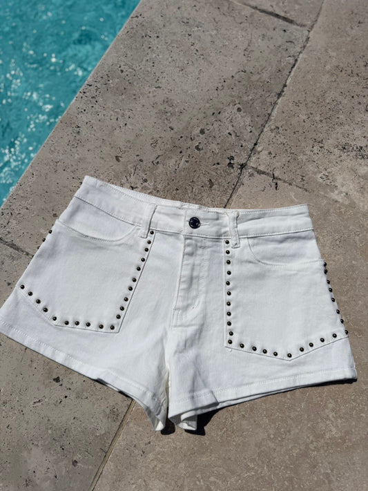 Short studs blanc