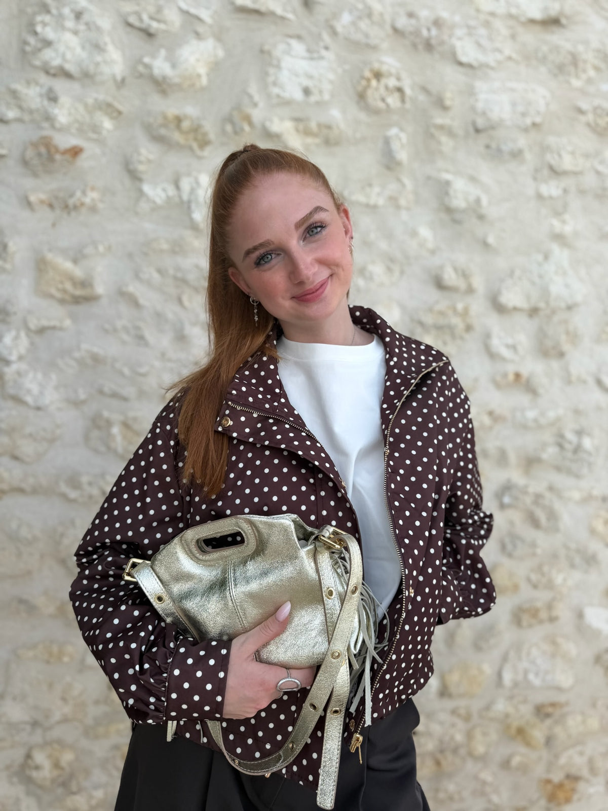Veste polka marron