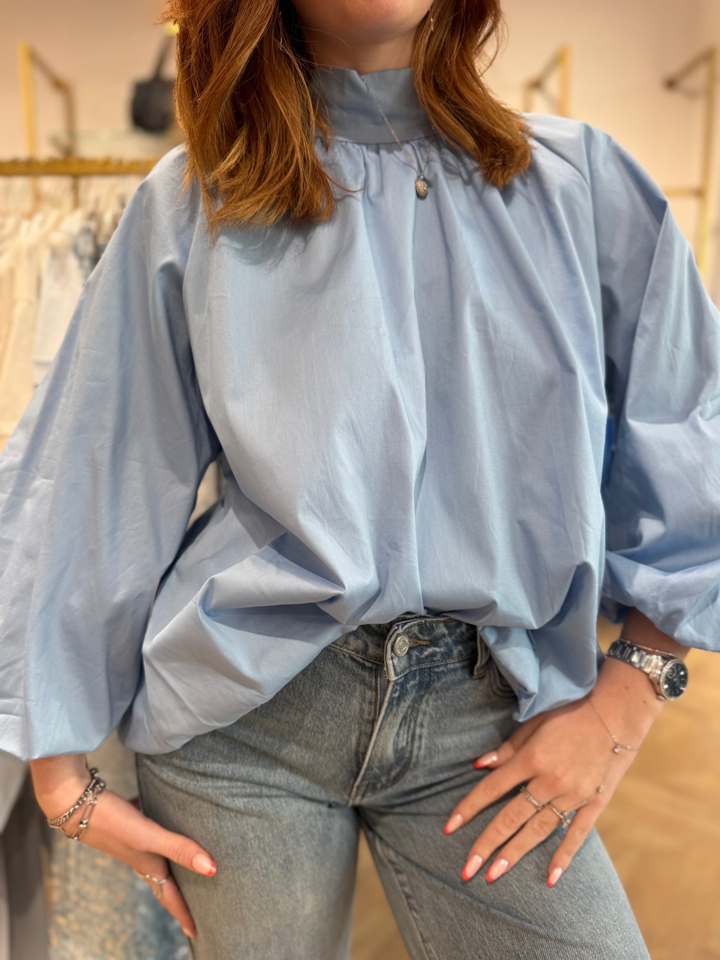 Blouse Lys bleu ciel