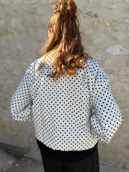 Veste polka blanc