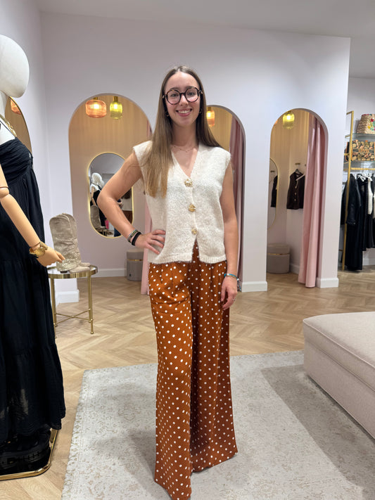 Pantalon polka camel