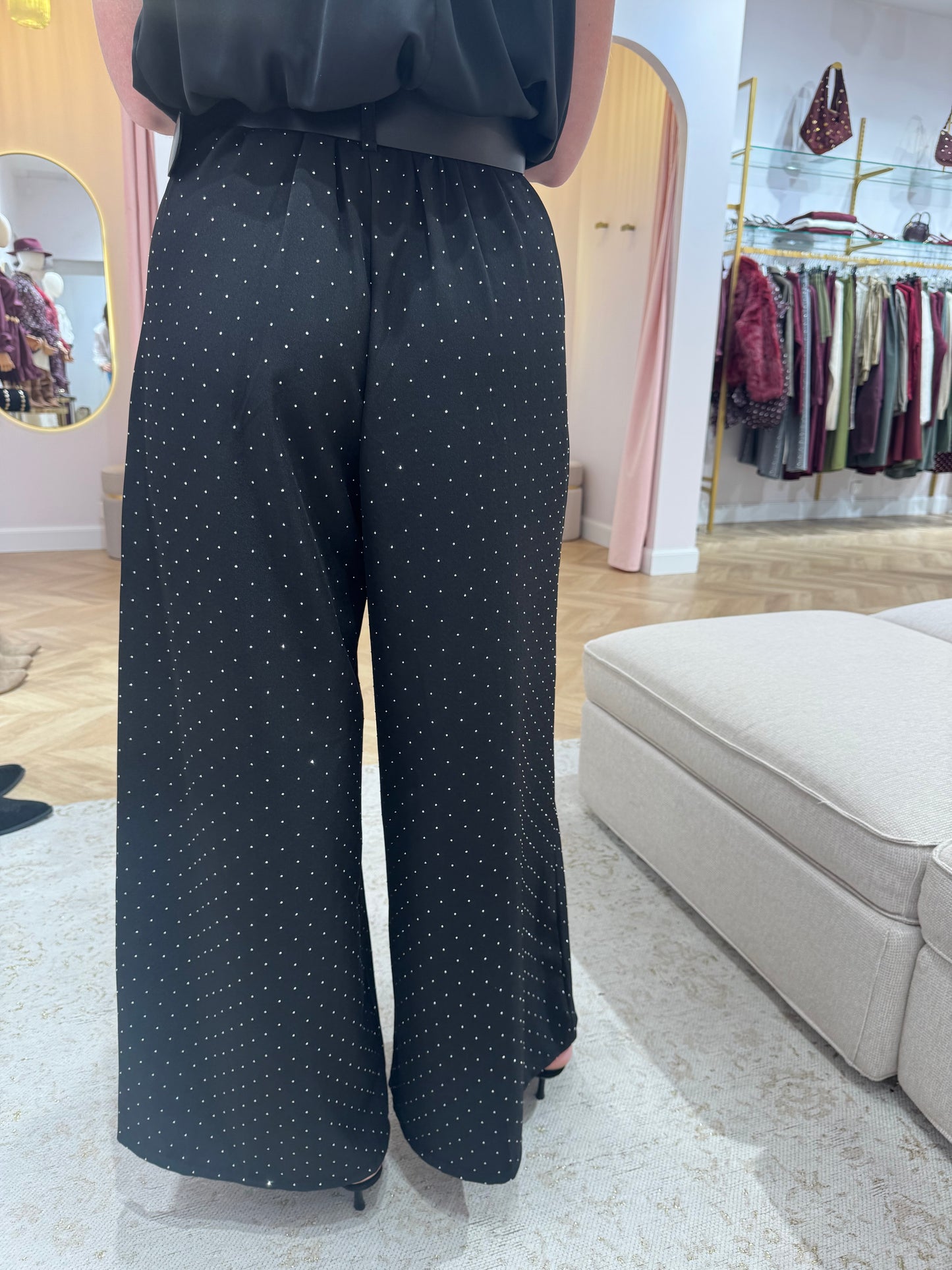 Pantalon strass noir