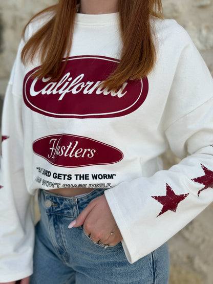 T-shirt california blanc