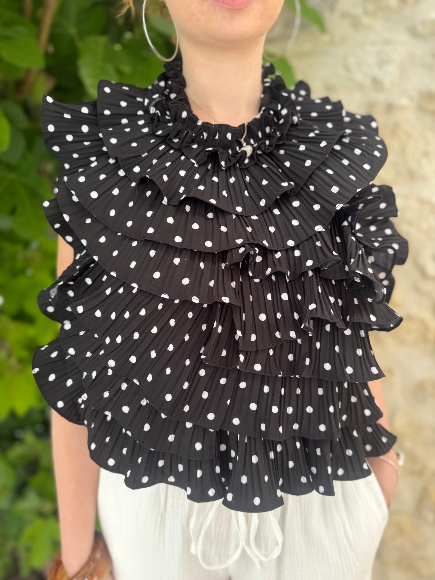 Top dos nu Céleste polka noir