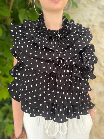 Top dos nu Céleste polka noir