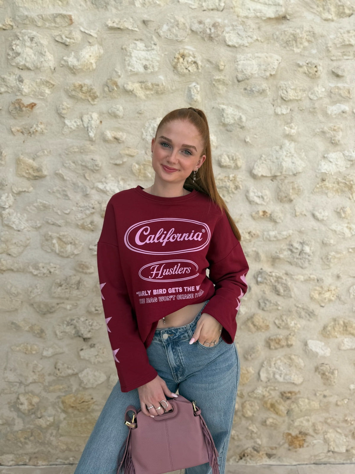 T-shirt california bordeaux