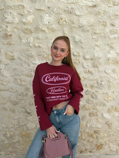 T-shirt california bordeaux