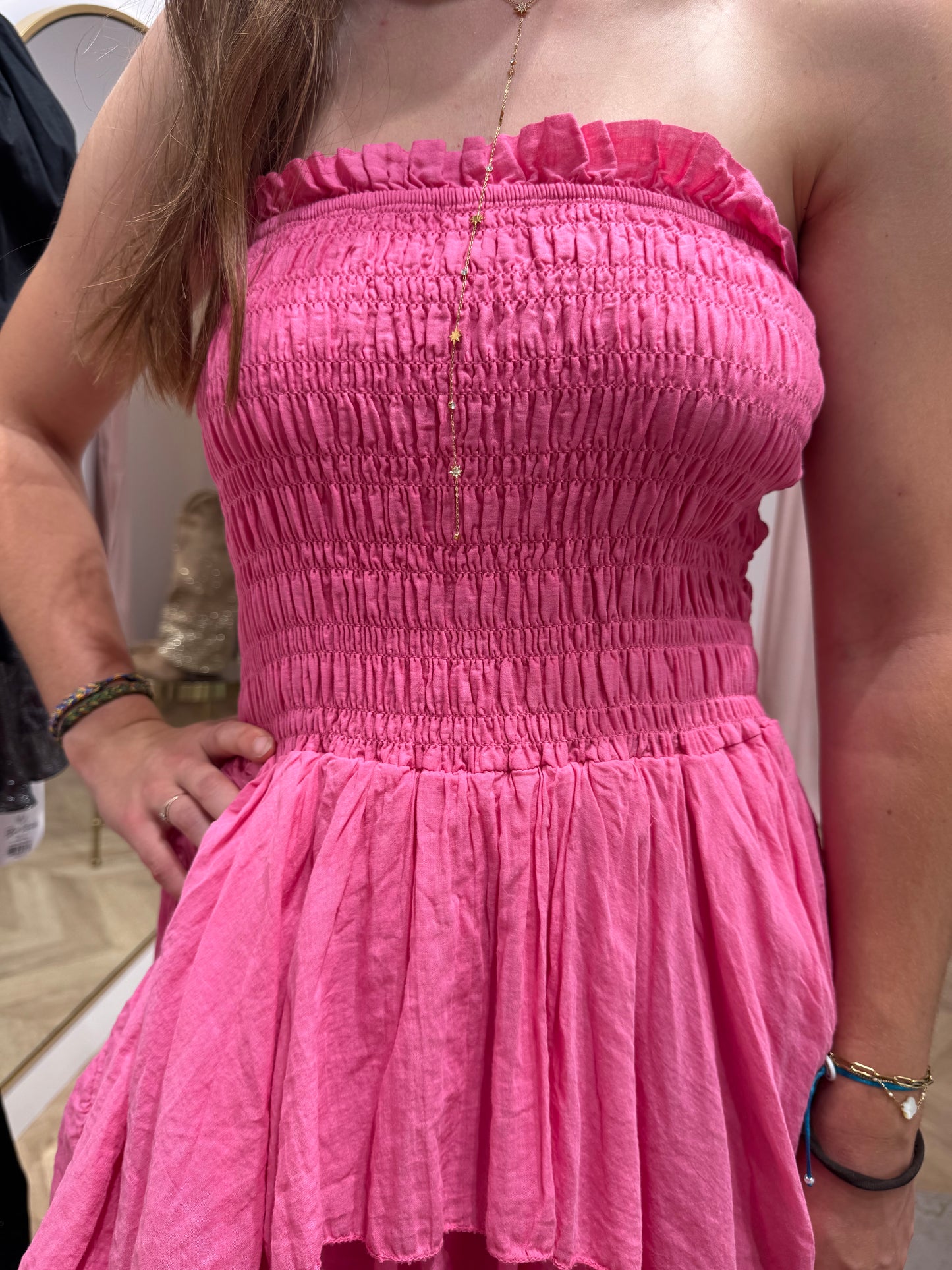 Robe volants fushia