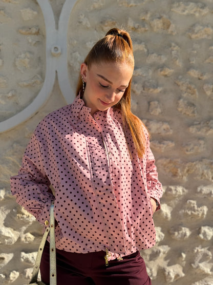 Veste polka rose