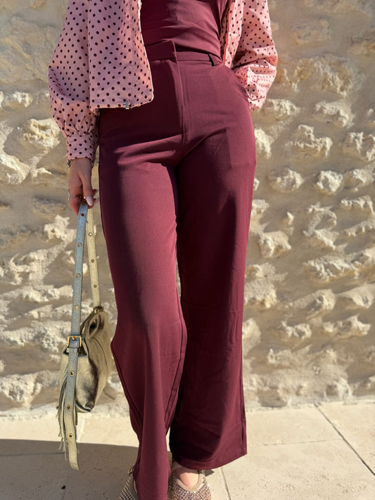 Pantalon EMMA bordeaux