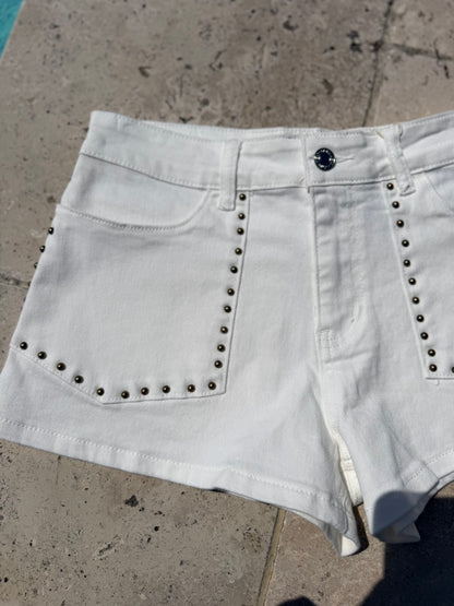 Short studs blanc