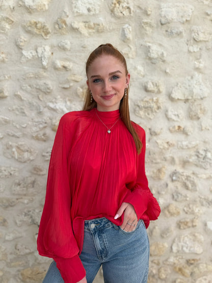 Blouse LEON rouge