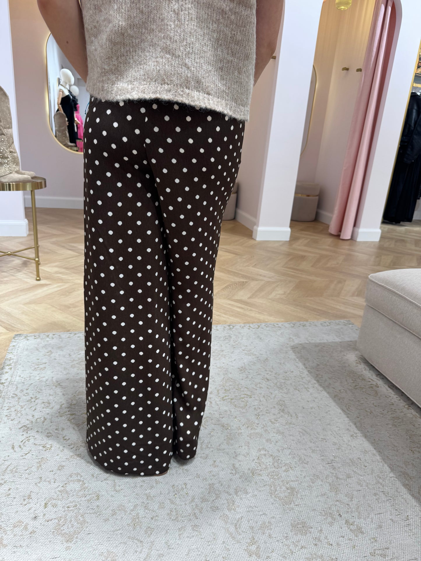 Pantalon polka marron