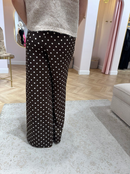 Pantalon polka marron