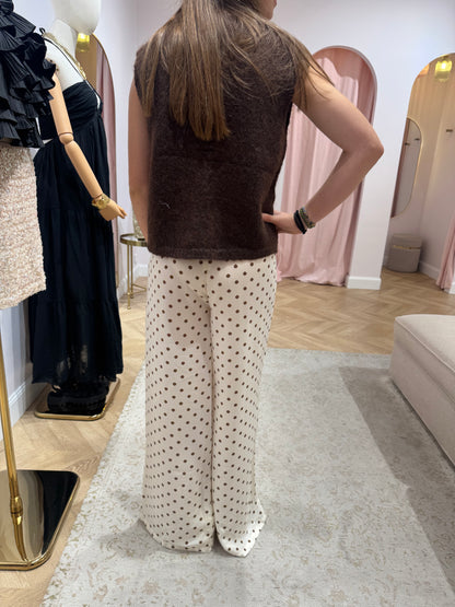 Pantalon polka beige