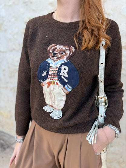 Pull Teddy marron