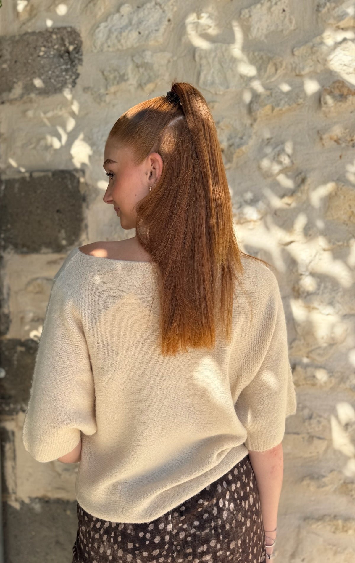 Pull OPEN Angora/laine fango