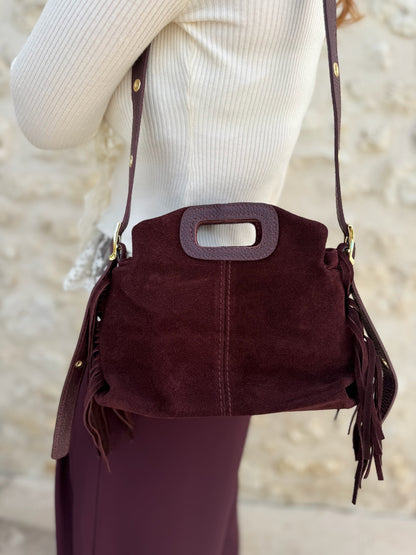 Sac stormy bordeaux daim