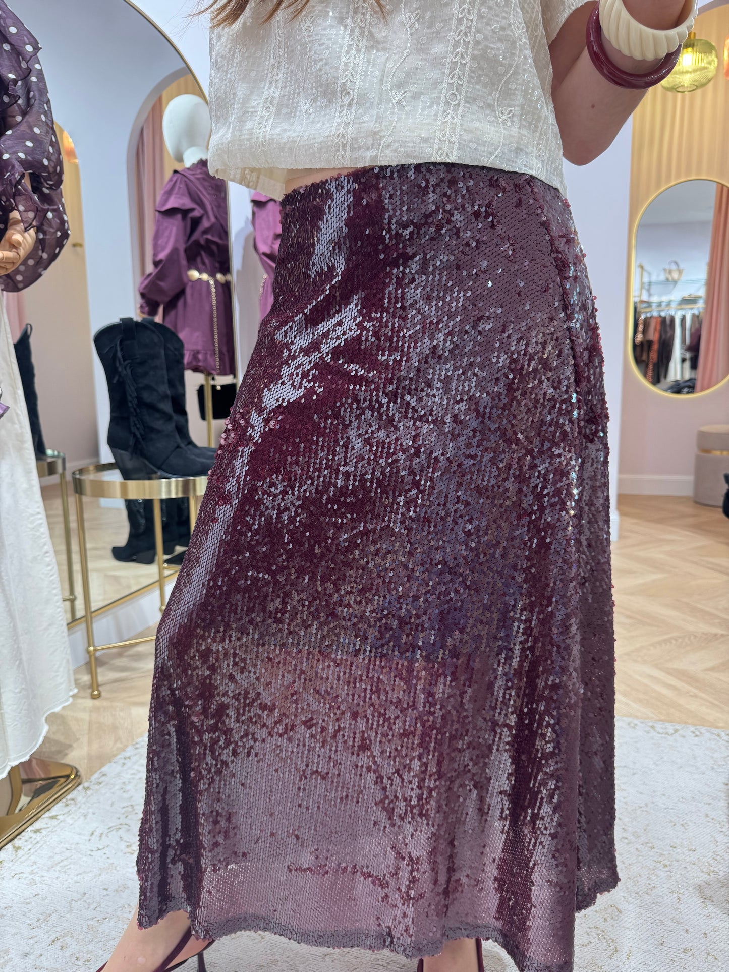 Jupe Stella bordeaux