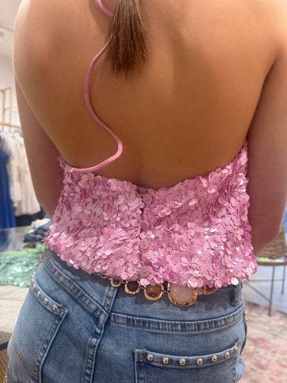 Top glitter violet