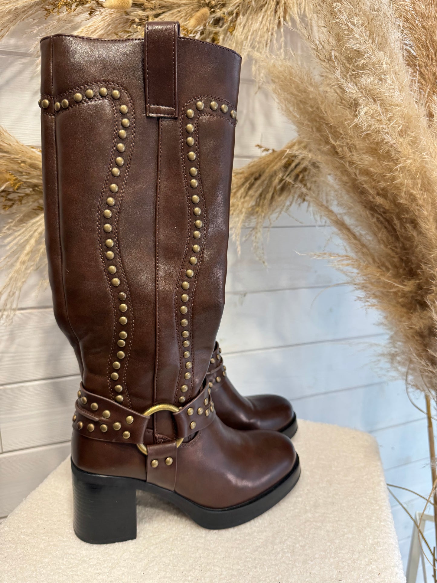 Bottes cloutés Amber marron