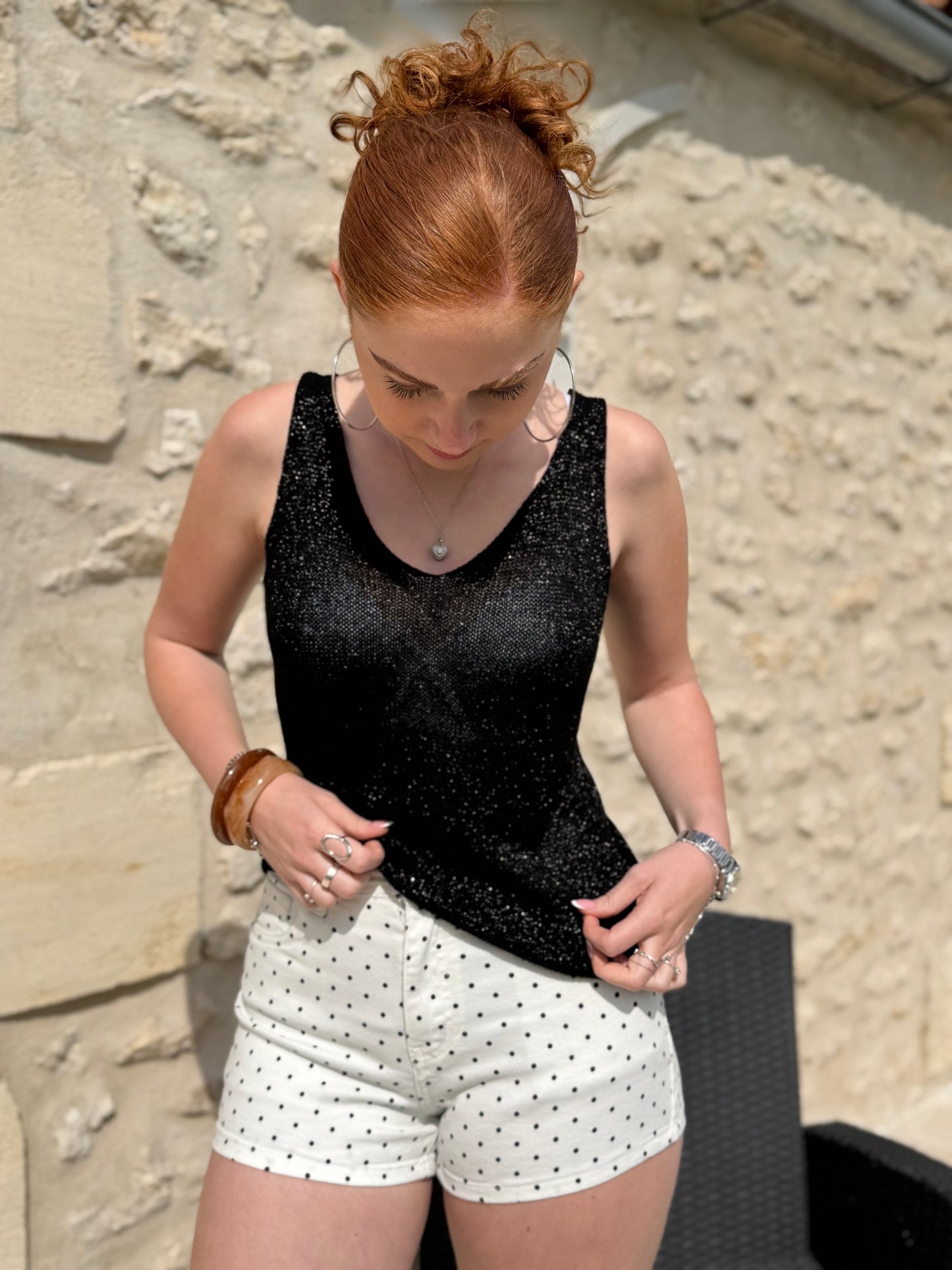 Débardeur GLITTER noir
