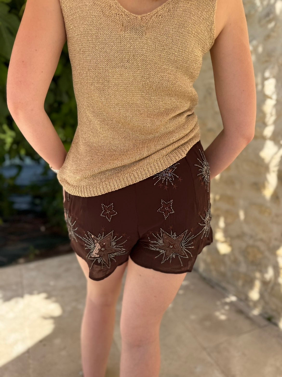 Short STARS marron