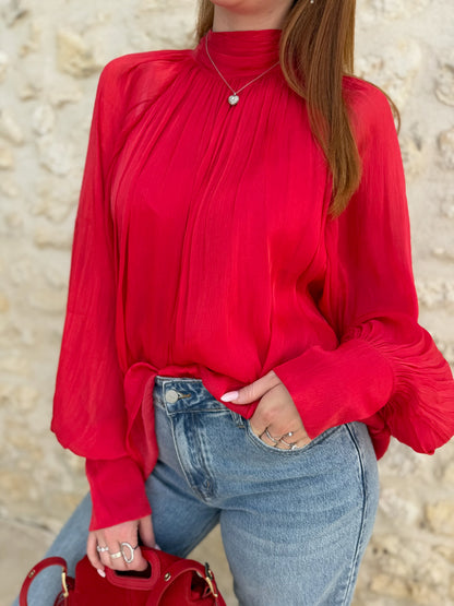 Blouse LEON rouge