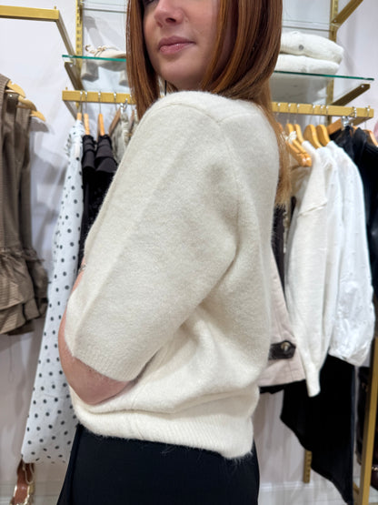 Pull Flora écru