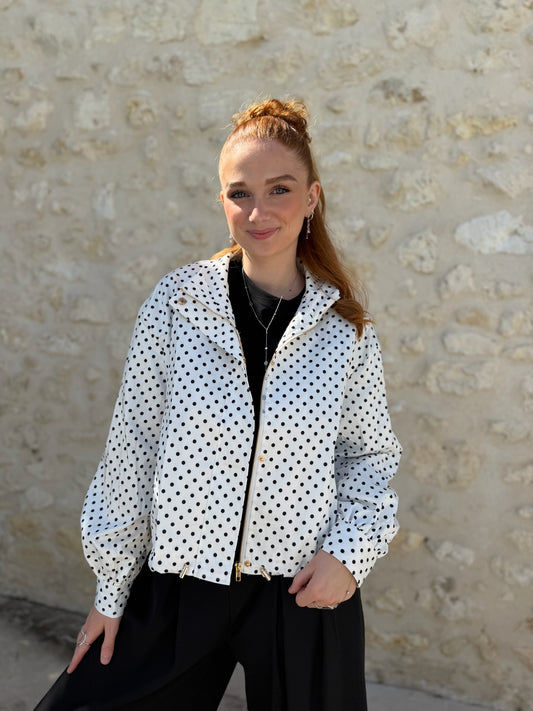 Veste polka blanc