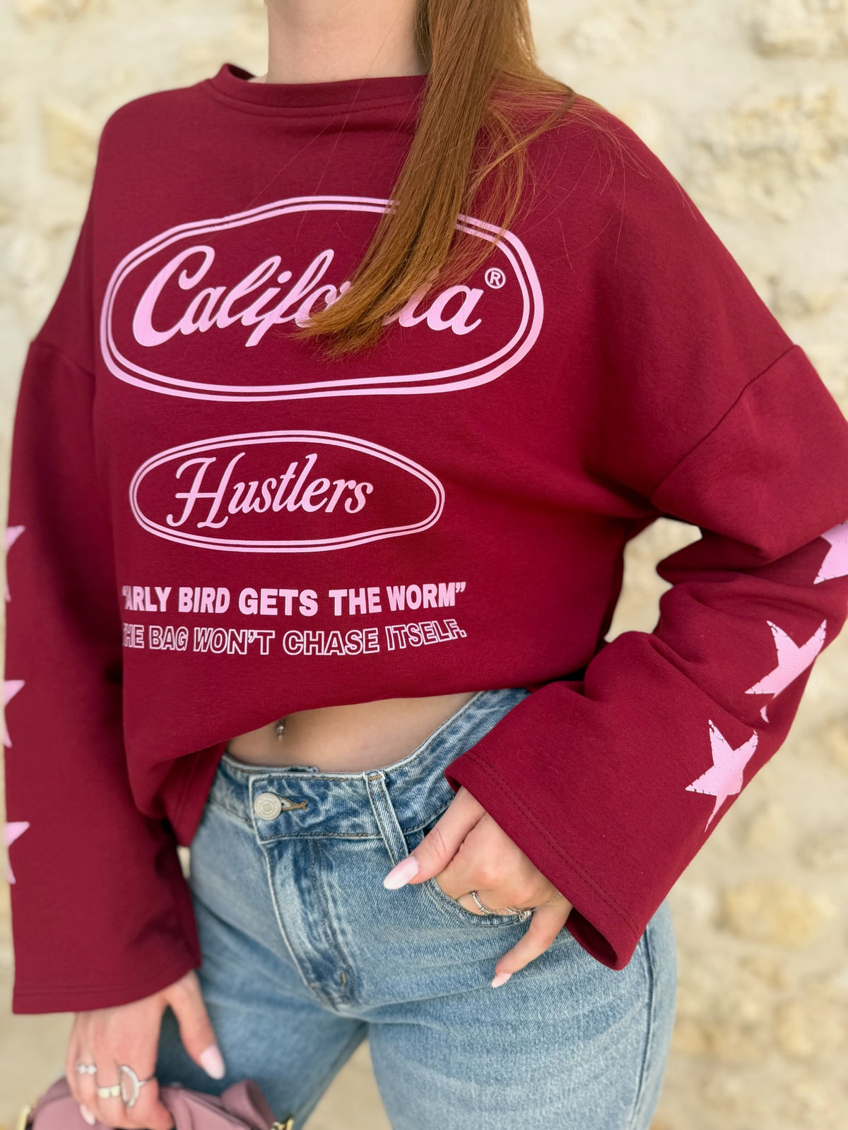 T-shirt california bordeaux