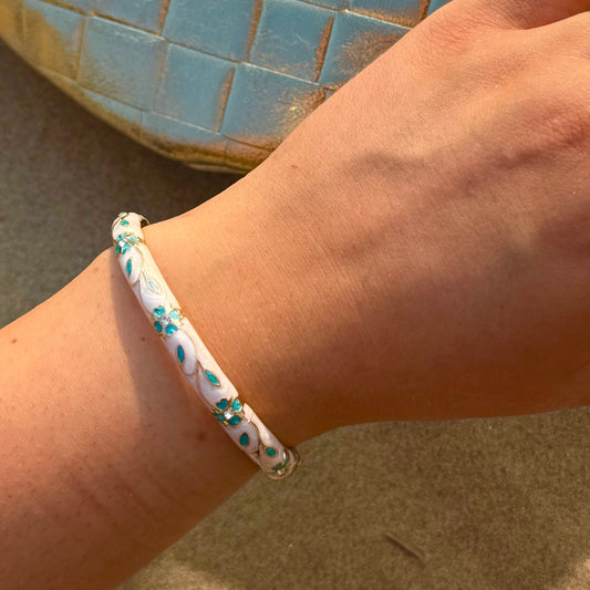 Jonc blanc turquoise